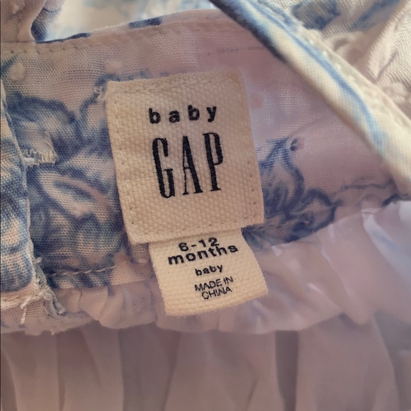 GAP Blue & White Wrap Dress 6-12M Ducks and Floral Print - Picture 11 of 14